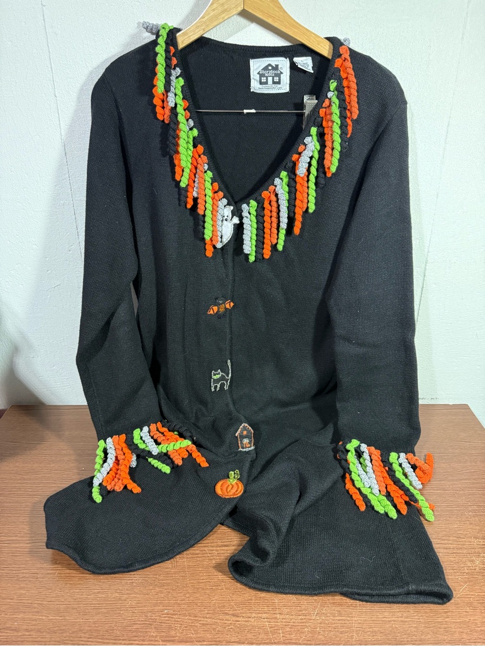 Halloween Cardigan Storybook Knits Beaded Long Sweater 90’s